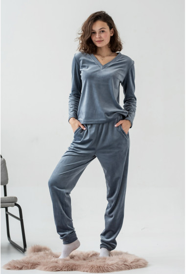 Домашний велюровый костюм джинс. Maritel. Изображенние 6