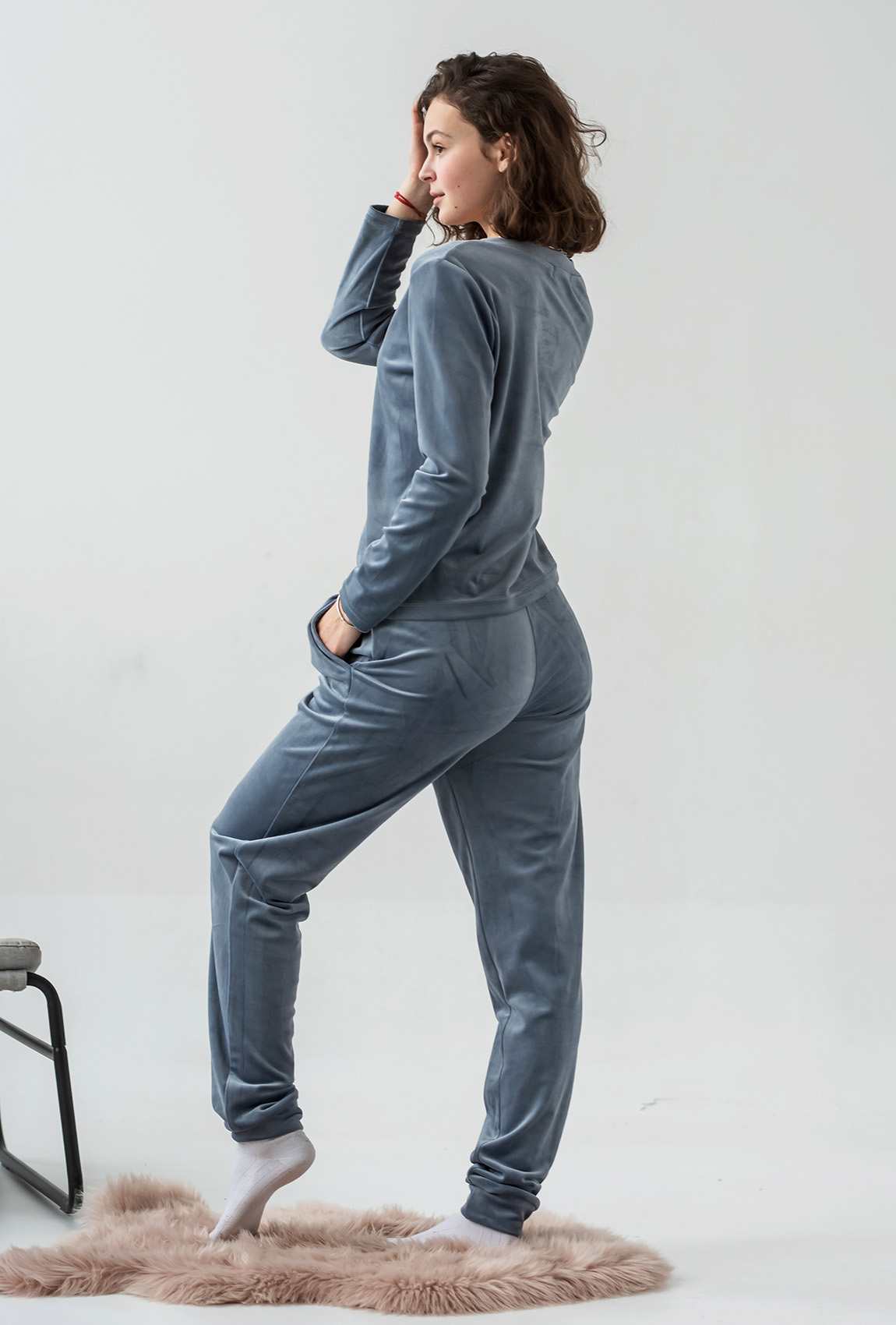 Домашній велюровий костюм джинс —  118793. Maritel. Зображення 1