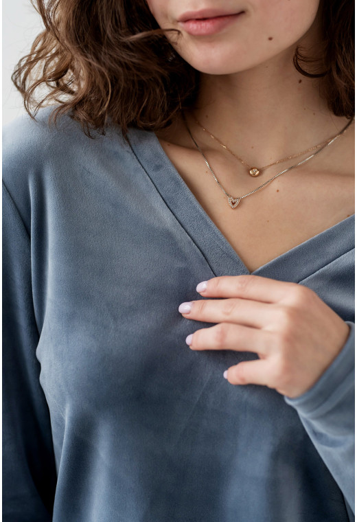 Домашній велюровий костюм джинс —  118793. Maritel. Зображення 5 Домашній велюровий костюм джинс —  118793. Maritel. Зображення 5