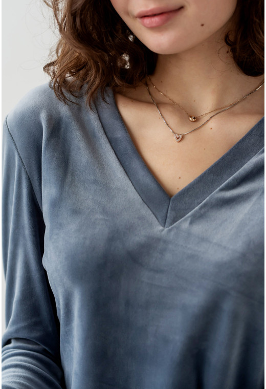 Сірий домашній велюровий костюм —  169663. Maritel. Зображення 4 Сірий домашній велюровий костюм —  169663. Maritel. Зображення 4