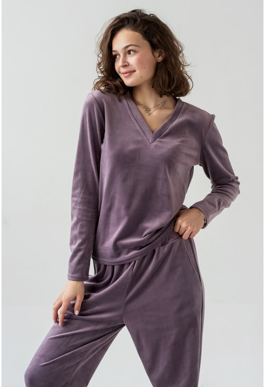 Ліловий домашній велюровий костюм —  766822. Maritel. Зображення 2 Ліловий домашній велюровий костюм —  766822. Maritel. Зображення 2