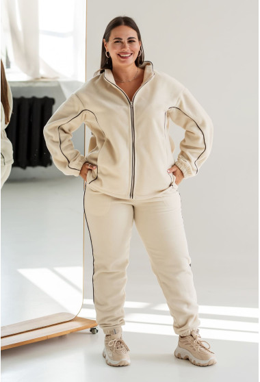 Бежевый костюм флис с кантом. Maritel. Изображенние 8