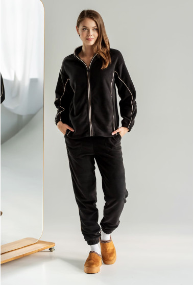 Черный костюм флис с кантом. Maritel. Изображенние 8