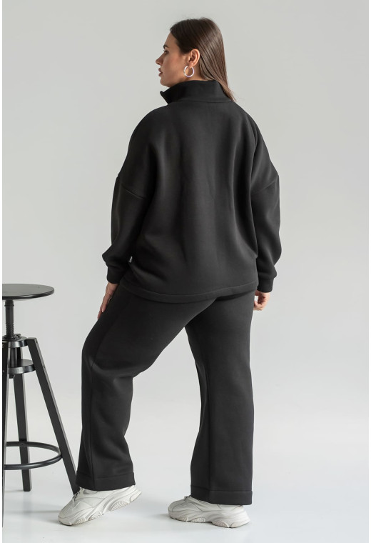 Черный костюм футер с молнией — 512006. Maritel. Изображенние 1 Черный костюм футер с молнией — 512006. Maritel. Изображенние 1