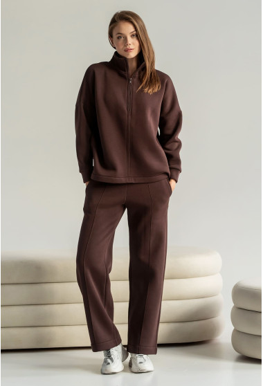 Коричневый костюм футер с молнией. Maritel. Изображенние 3