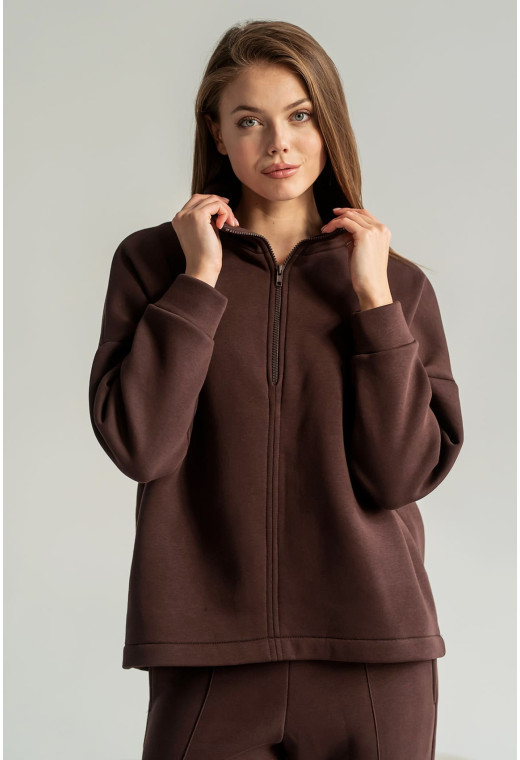 Коричневый костюм футер с молнией — 713310. Maritel. Изображенние 2 Коричневый костюм футер с молнией — 713310. Maritel. Изображенние 2