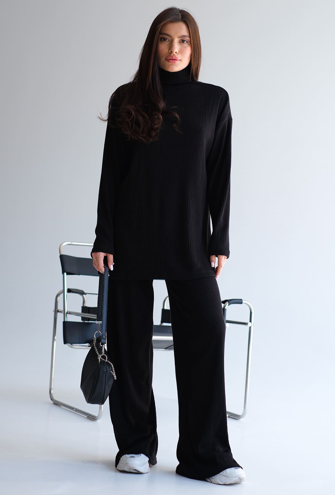 Чорний костюм рубчик — 920321. Maritel Чорний костюм рубчик — 920321. Maritel