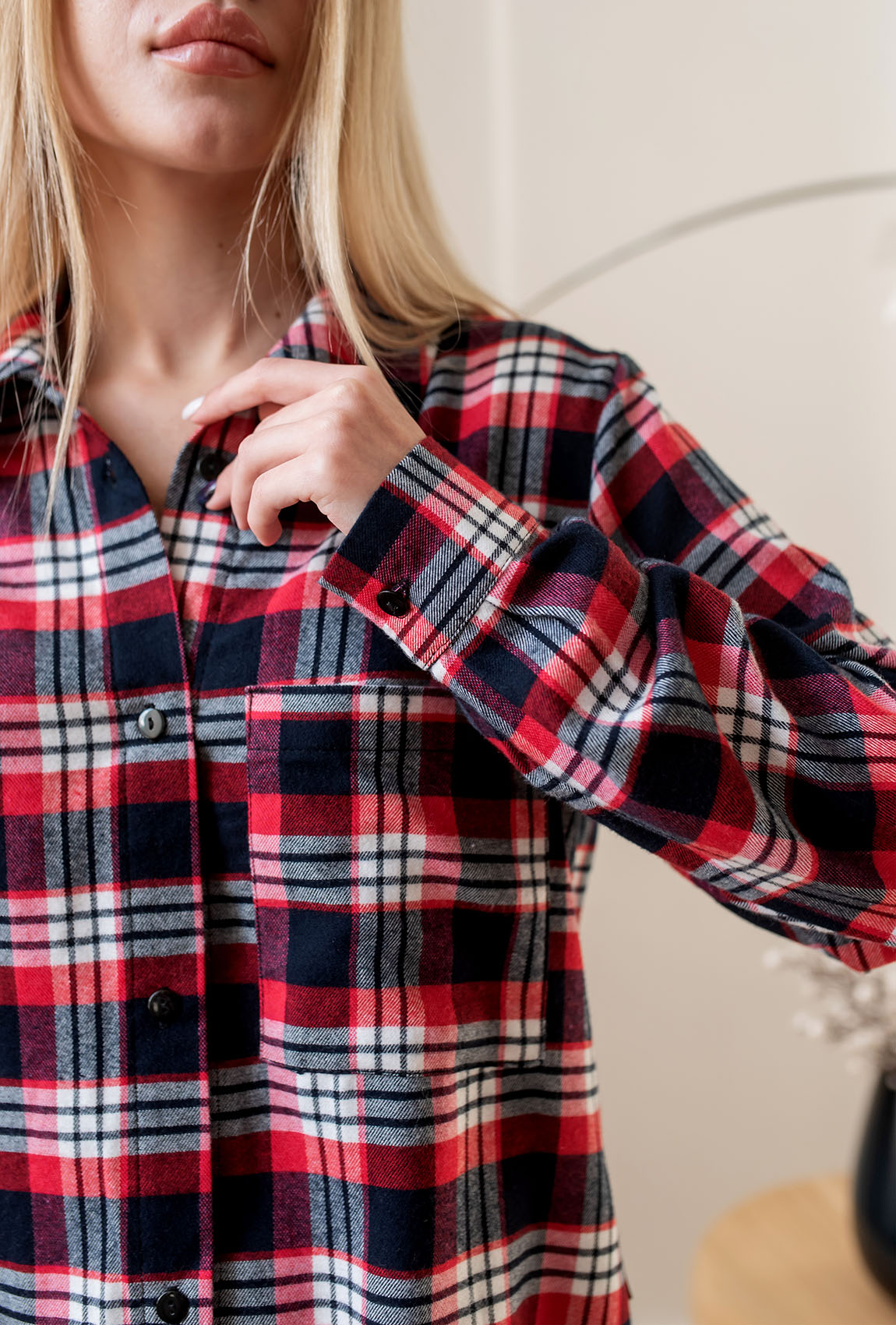 Червона жіноча піжама в клітинку —  901653. Maritel. Зображення 3