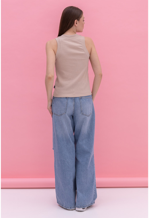 Бежевая майка в рубчик —  238499. Maritel. Изображенние 2 Бежевая майка в рубчик —  238499. Maritel. Изображенние 2