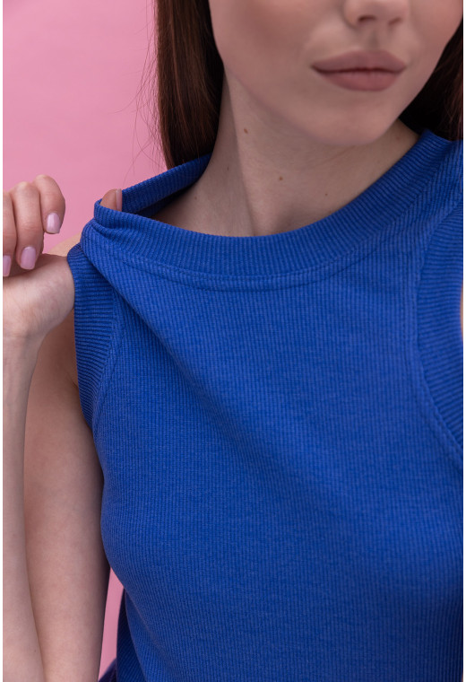 Майка в рубчик электрик —  694590. Maritel. Изображенние 3 Майка в рубчик электрик —  694590. Maritel. Изображенние 3