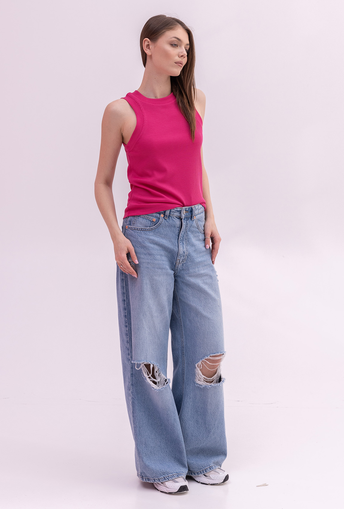 Розовая майка в рубчик —  583556. Maritel. Изображенние 1