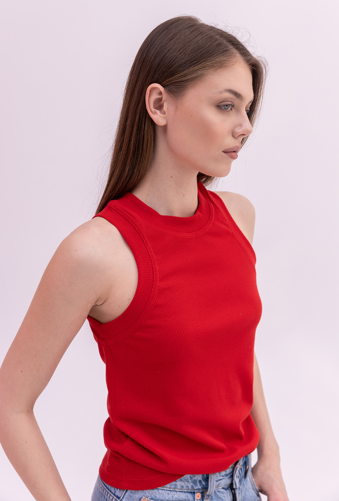 Червона майка в рубчик  —  941895. Maritel. Зображення 1