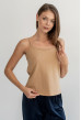 Бежевая майка на бретелях кулир — 620680. Maritel Бежевая майка на бретелях кулир — 620680. Maritel