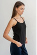 Черная майка на бретелях кулир — 822119. Maritel. Изображенние 1 Черная майка на бретелях кулир — 822119. Maritel. Изображенние 1