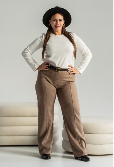 Бежевые замшевые штаны. Maritel. Изображенние 1 Бежевые замшевые штаны. Maritel. Изображенние 1