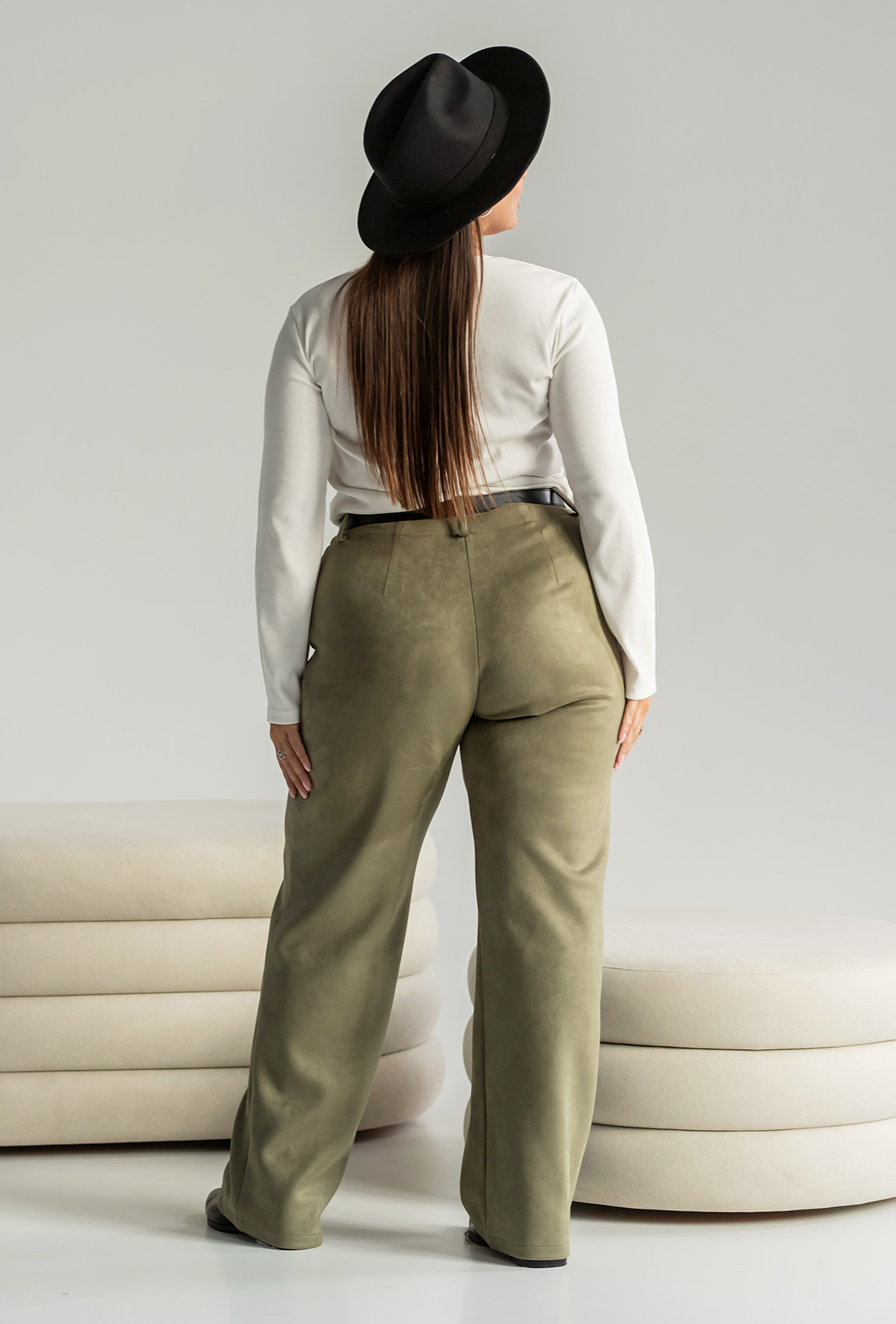 Замшеві штани хакі —  963393. Maritel. Зображення 2