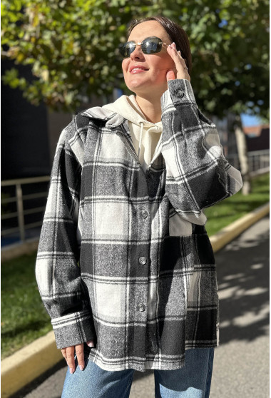 Сіро-чорна тепла сорочка в клітинку. Maritel. Зображення 10