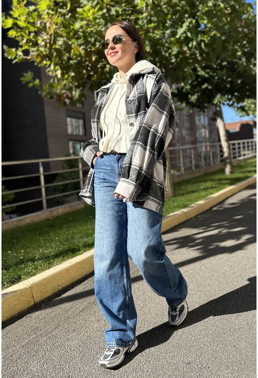 Серо-черная теплая рубашка в клеточку — 743710. Maritel. Изображенние 2 Серо-черная теплая рубашка в клеточку — 743710. Maritel. Изображенние 2