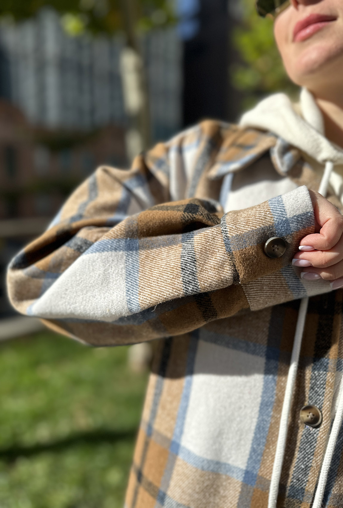 Коричнево-голубая теплая рубашка в клетку — 302089. Maritel. Изображенние 1 Коричнево-голубая теплая рубашка в клетку — 302089. Maritel. Изображенние 1