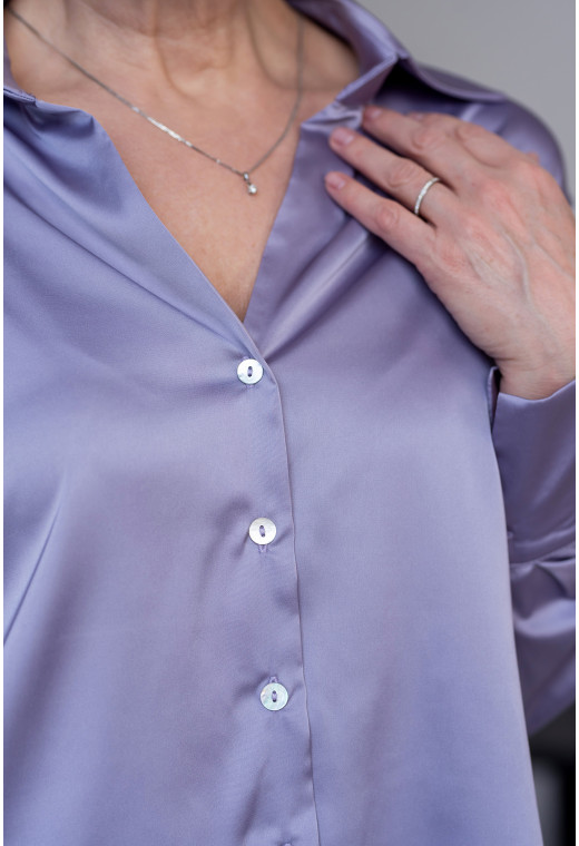 Сиреневая шелковая рубашка — 801932. Maritel. Изображенние 3 Сиреневая шелковая рубашка — 801932. Maritel. Изображенние 3