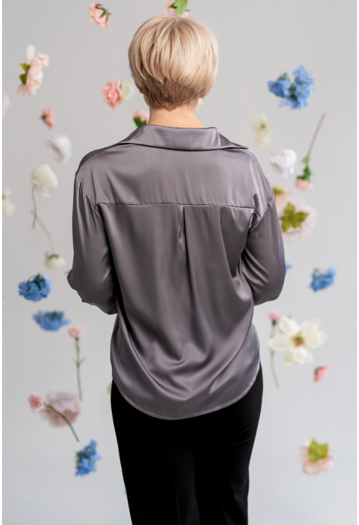 Шовкова сорочка сталь — 233615. Maritel. Зображення 1 Шовкова сорочка сталь — 233615. Maritel. Зображення 1