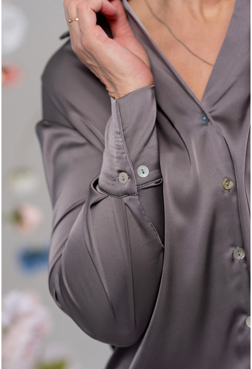 Шовкова сорочка сталь — 233615. Maritel. Зображення 2 Шовкова сорочка сталь — 233615. Maritel. Зображення 2