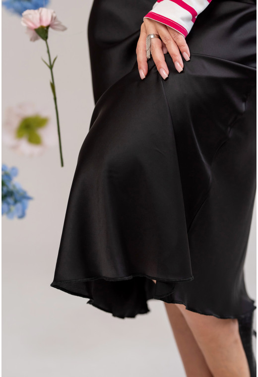 Чорна шовкова спідниця —  689808. Maritel. Зображення 2 Чорна шовкова спідниця —  689808. Maritel. Зображення 2