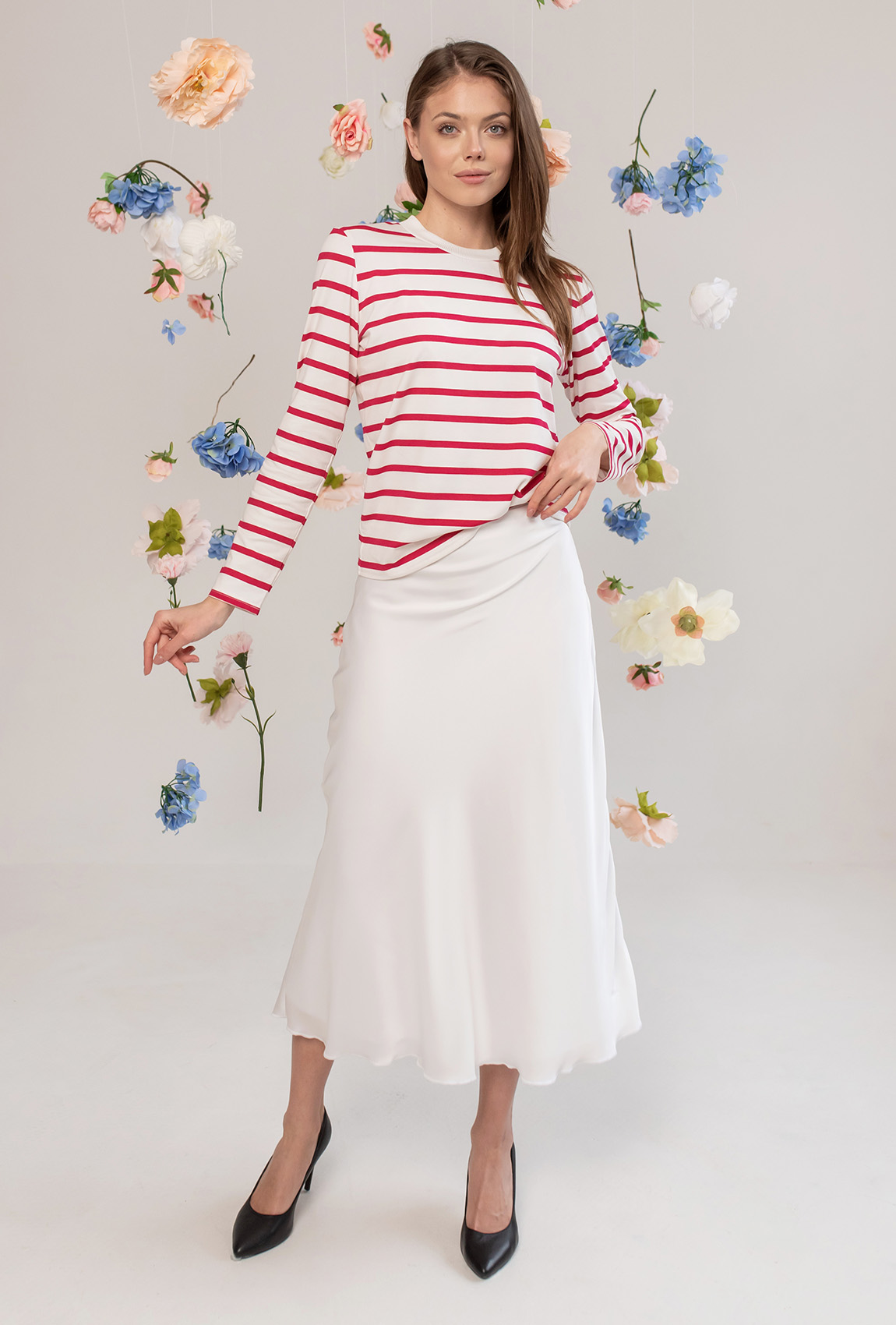 Молочна шовкова спідниця —  717935. Maritel