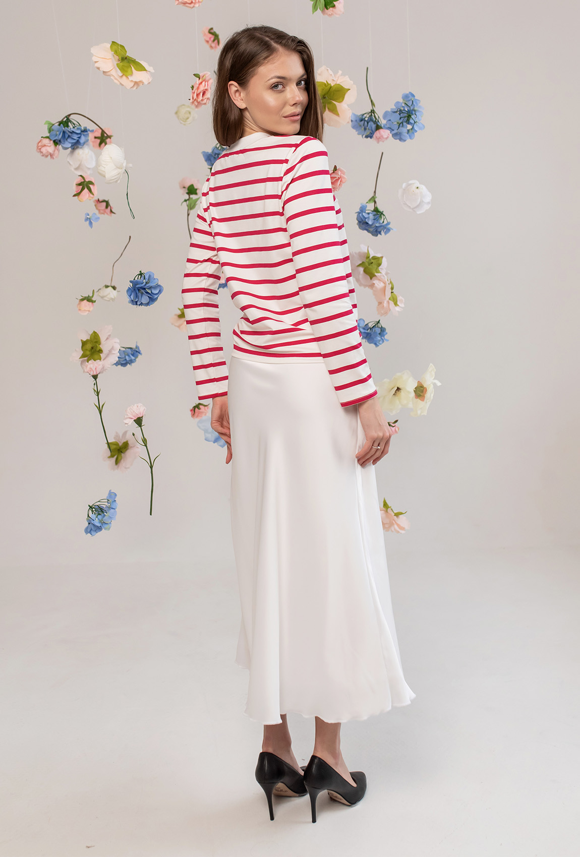 Молочна шовкова спідниця —  717935. Maritel. Зображення 1