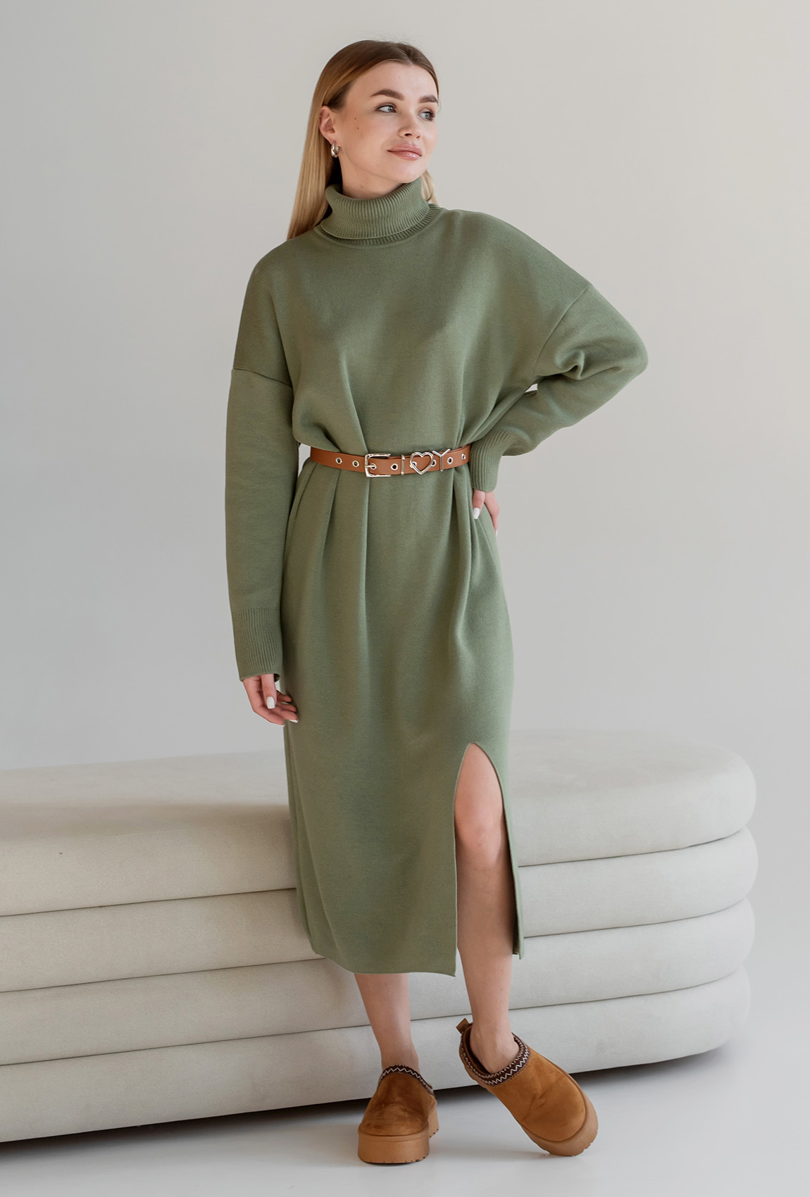 Сукня в'язка міді хакі —  611052. Maritel