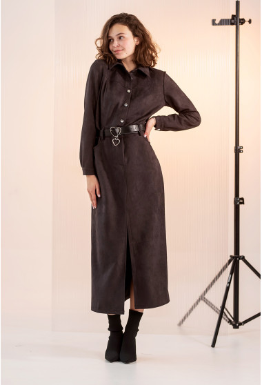 Графітова замшева сукня. Maritel. Зображення 8