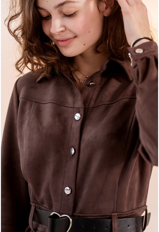 Замшевое платье мокко — 725045. Maritel. Изображенние 3 Замшевое платье мокко — 725045. Maritel. Изображенние 3