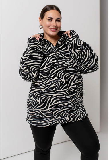 Чорно-біла флісова кофта. Maritel. Зображення 8