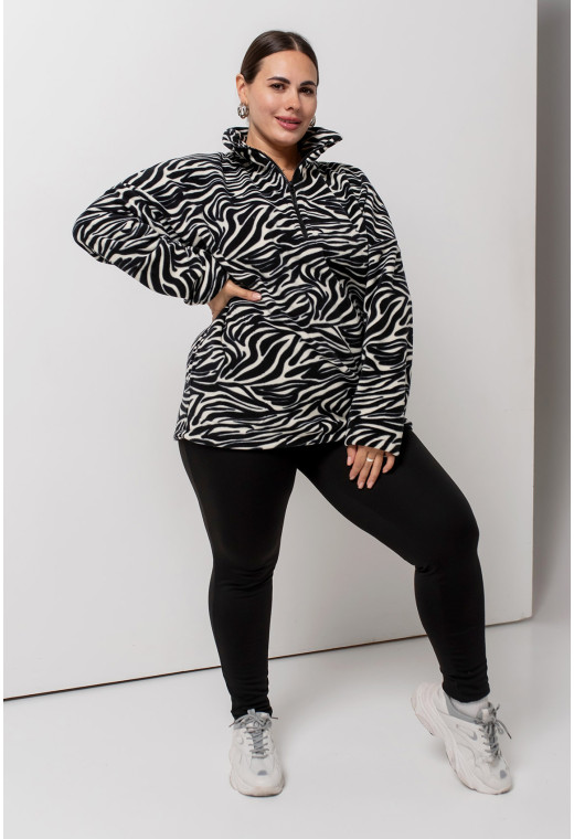 Черно-белая флисовая кофта — 497504. Maritel. Изображенние 1 Черно-белая флисовая кофта — 497504. Maritel. Изображенние 1