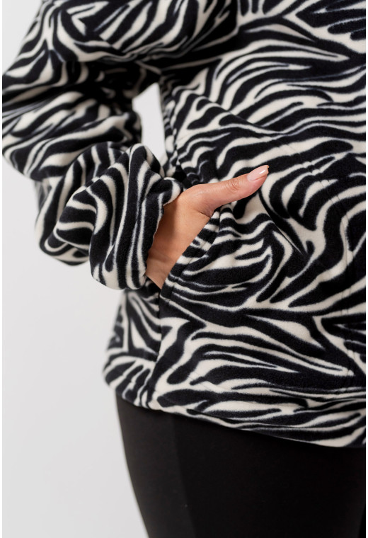 Черно-белая флисовая кофта — 497504. Maritel. Изображенние 4 Черно-белая флисовая кофта — 497504. Maritel. Изображенние 4