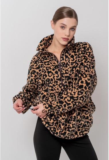 Леопардова флісова кофта. Maritel. Зображення 6