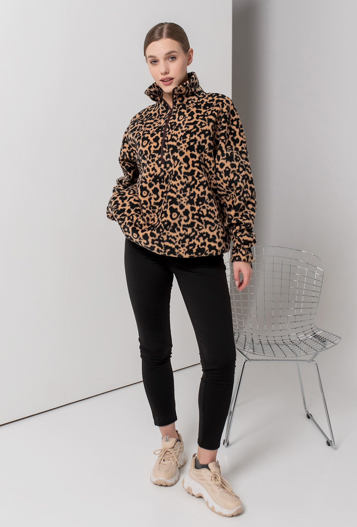 Леопардова флісова кофта —  687249. Maritel. Зображення 3 Леопардова флісова кофта —  687249. Maritel. Зображення 3