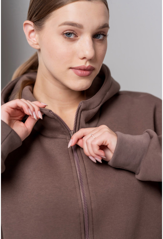 Кофта футер на молнии мокко — 799636. Maritel. Изображенние 4 Кофта футер на молнии мокко — 799636. Maritel. Изображенние 4