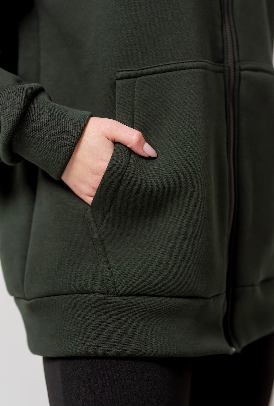 Смарагдова кофта футер на блискавці —  438772. Maritel. Зображення 3