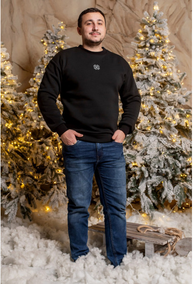 Чорний чоловічий світшот з вишивкою . Maritel. Зображення 1 Чорний чоловічий світшот з вишивкою . Maritel. Зображення 1