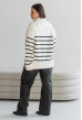 Білий светр на блискавці у смужку — 230148. Maritel. Зображення 2 Білий светр на блискавці у смужку — 230148. Maritel. Зображення 2