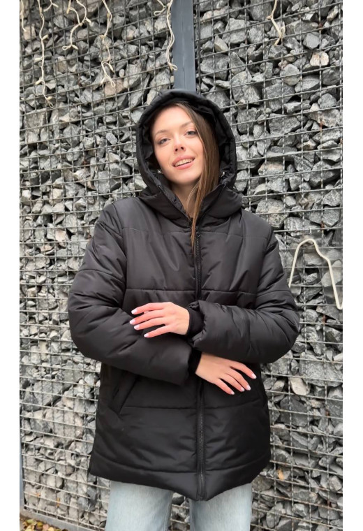 Черная зимняя куртка — 878039. Maritel. Изображенние 1 Черная зимняя куртка — 878039. Maritel. Изображенние 1