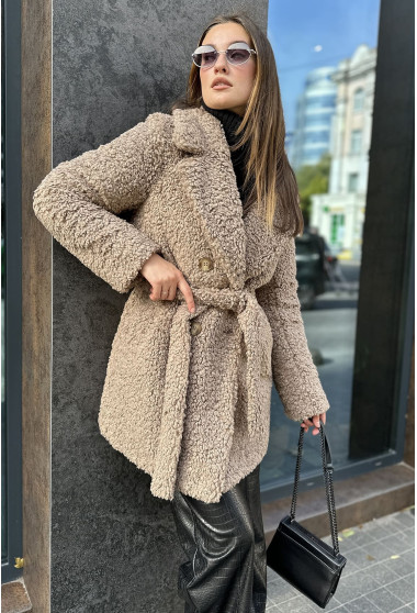 Коротка шуба мокко. Maritel. Зображення 3