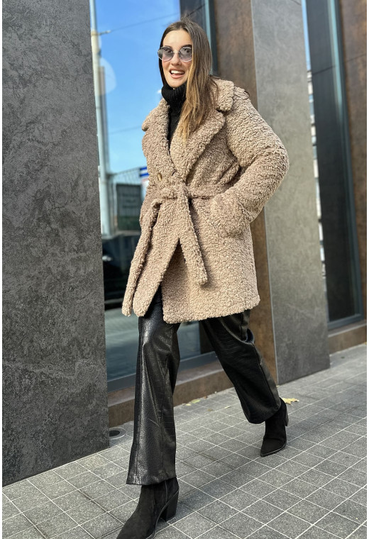 Короткая шуба мокко — 599759. Maritel. Изображенние 1 Короткая шуба мокко — 599759. Maritel. Изображенние 1