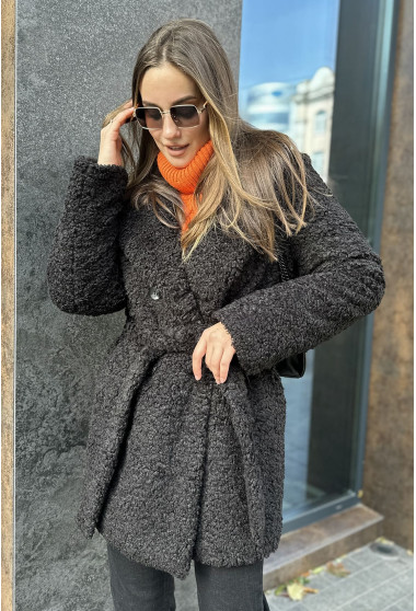 Чорна коротка шуба. Maritel. Зображення 5