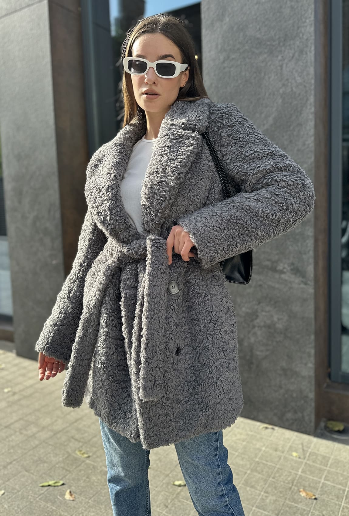 Сіра коротка шуба —  376541. Maritel