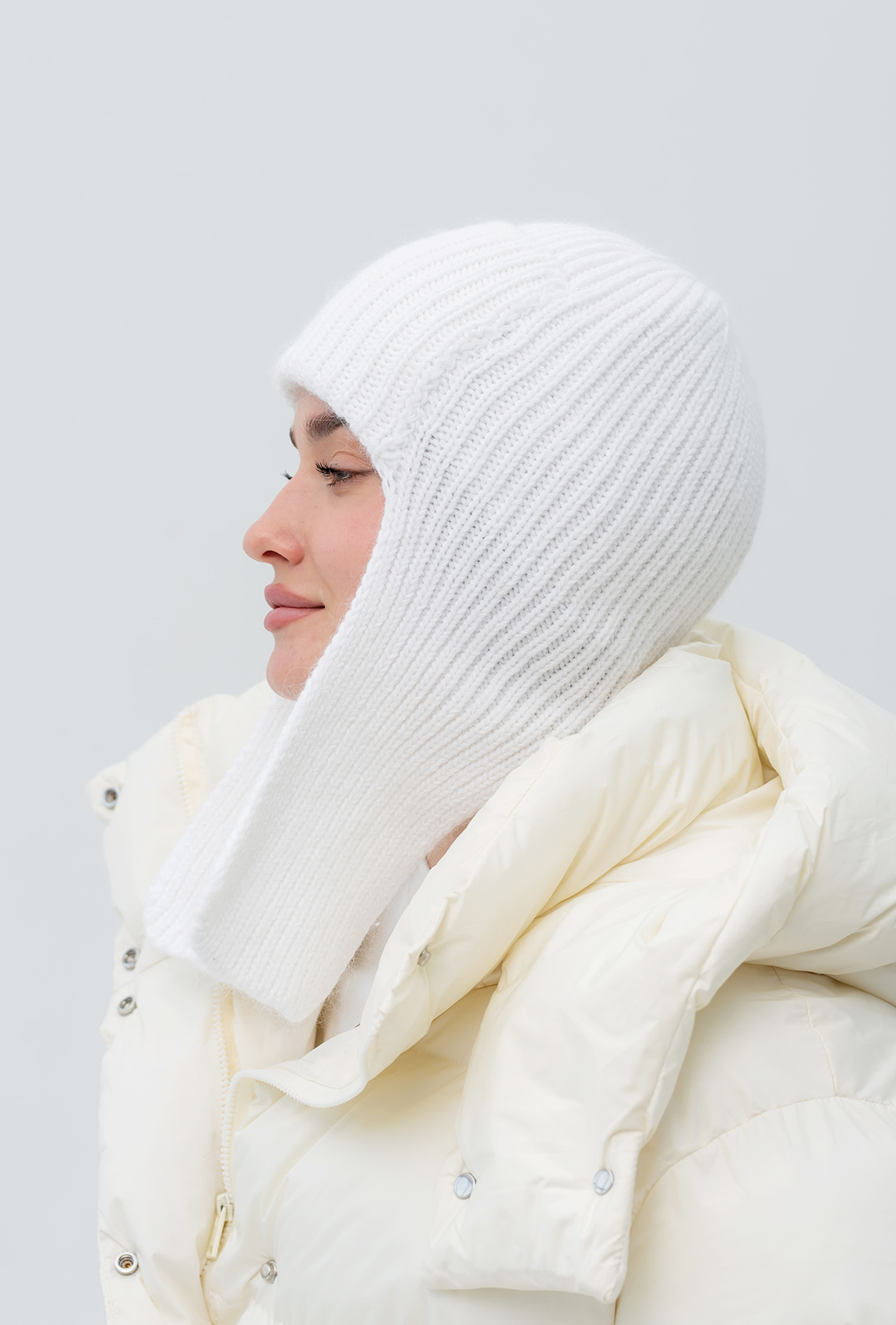 Молочная шапка-ушанка —  541697. Maritel. Изображенние 2