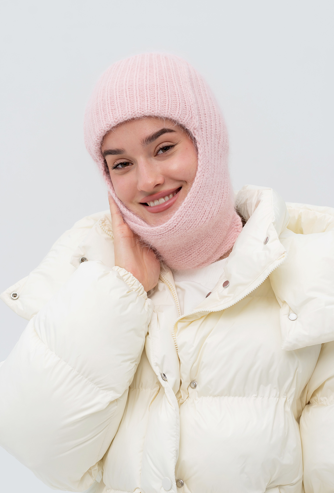 Пудровая шапка-ушанка —  713874. Maritel. Изображенние 1