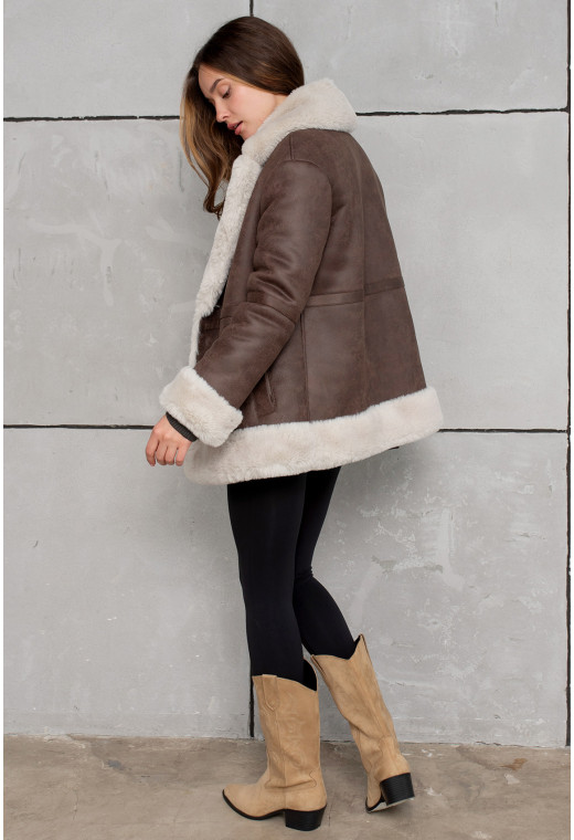 Коричневая дубленка — 309074. Maritel. Изображенние 1 Коричневая дубленка — 309074. Maritel. Изображенние 1