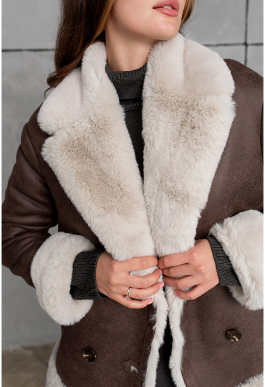 Коричневая дубленка — 309074. Maritel. Изображенние 4 Коричневая дубленка — 309074. Maritel. Изображенние 4